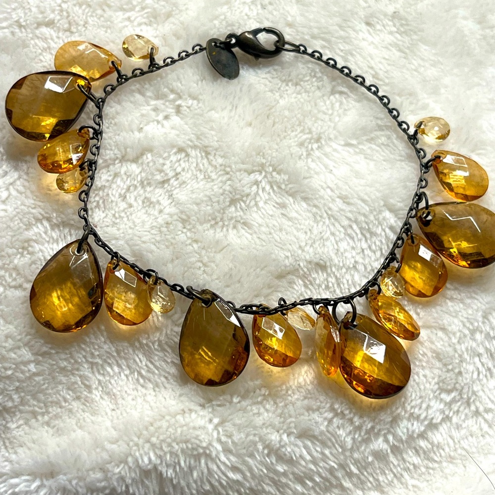 Amber Facet water drop Bracelet